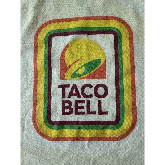 Taco Bell Logo Ripple Junction T Shirt Size Medium  Pale Yellow Unisex Graphic - Picture 3 of 5